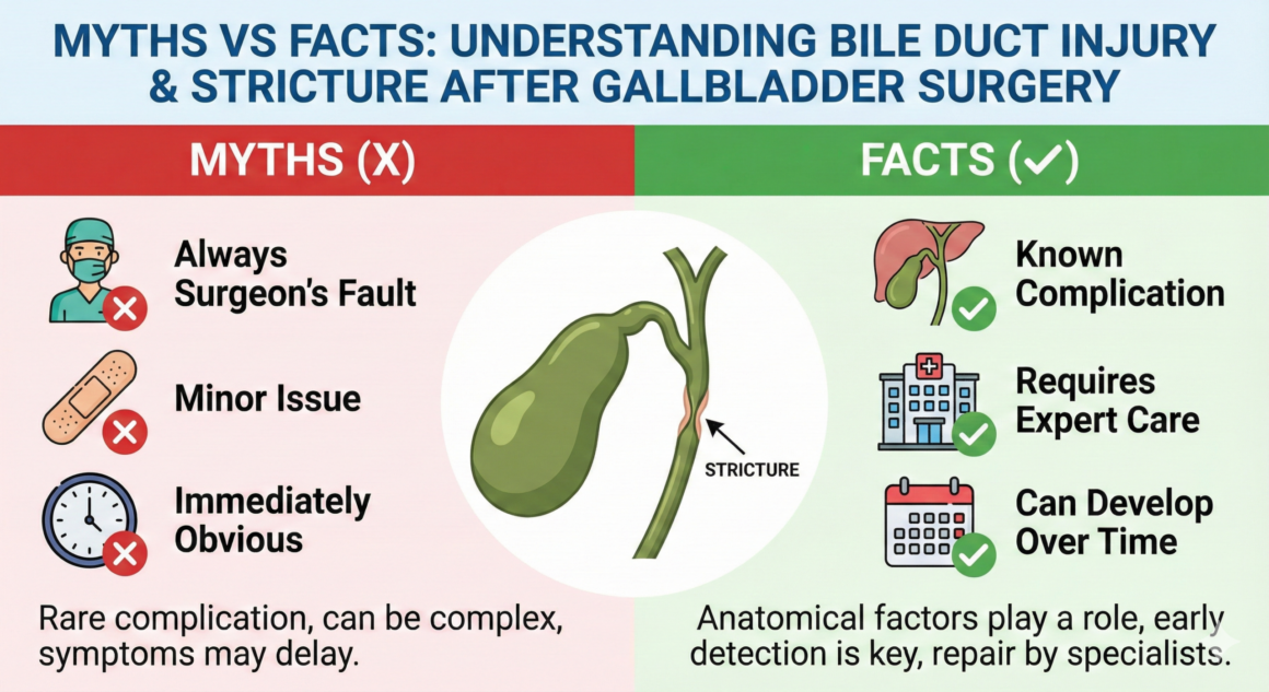 Myths vs Facts: Understanding Bile Duct Injury and Stricture After Gallbladder Surgery